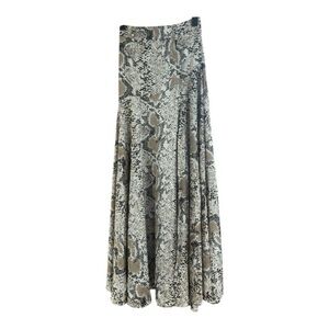 Mustard seed Elegant Snake Print Maxi Skirt open leg.